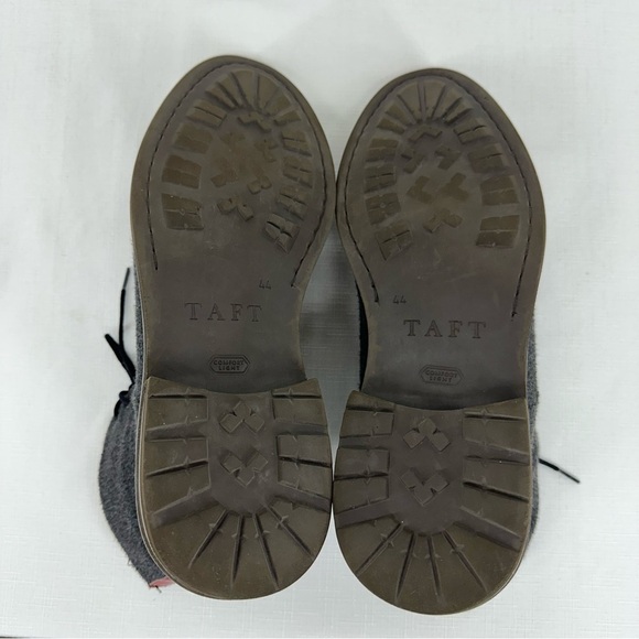 TAFT Men’s size 44 / 11 The Jack Oxblood Red Leather and Gray Wool Boots READ - Picture 10 of 16